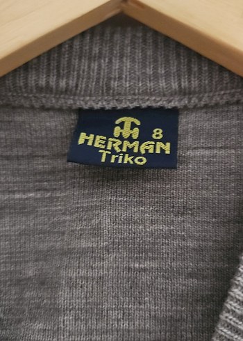 Gri V Yaka Kadın Örgü Süveter - Görsel 5