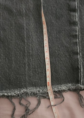 Gri Yırtık Kesim Salaş Kadın Kot Pantolon - Görsel 4