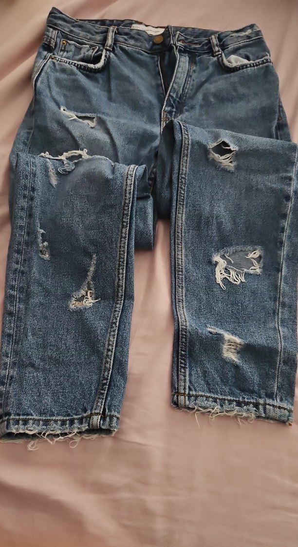 Gevşek Kesim Kadın Kot Pantolon - Görsel 2