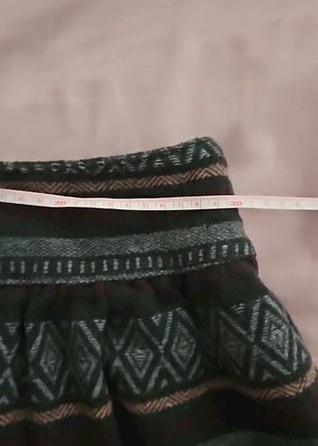 Nakışlı Siyah Bohem Mini Etek - Görsel 2