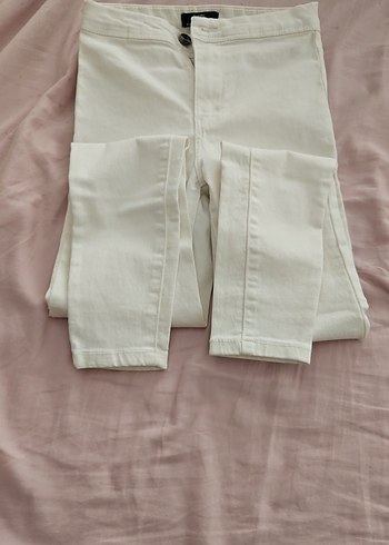 Beyaz Kadin denim Pantolon - Görsel 2