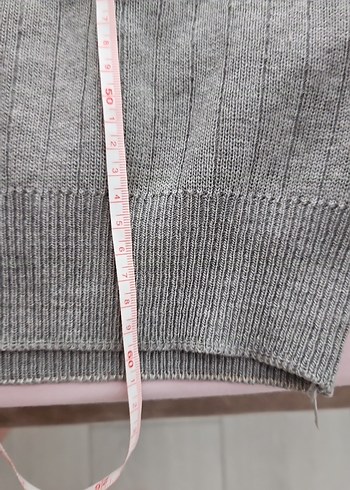 Gri V Yaka Kadın Örme Yelek - Görsel 5