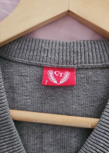 Gri V Yaka Kadın Örme Yelek - Görsel 3