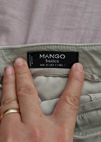 Kadın Bej Mini Etek Fermuarlı - Görsel 3