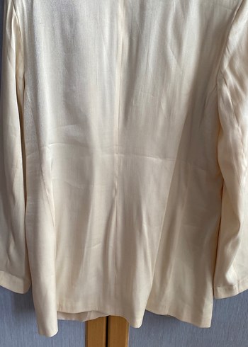 Düğmeli Bej Kadın Blazer Ceket - Görsel 3