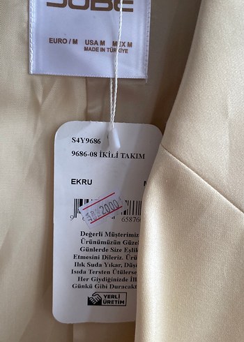 Düğmeli Bej Kadın Blazer Ceket - Görsel 2