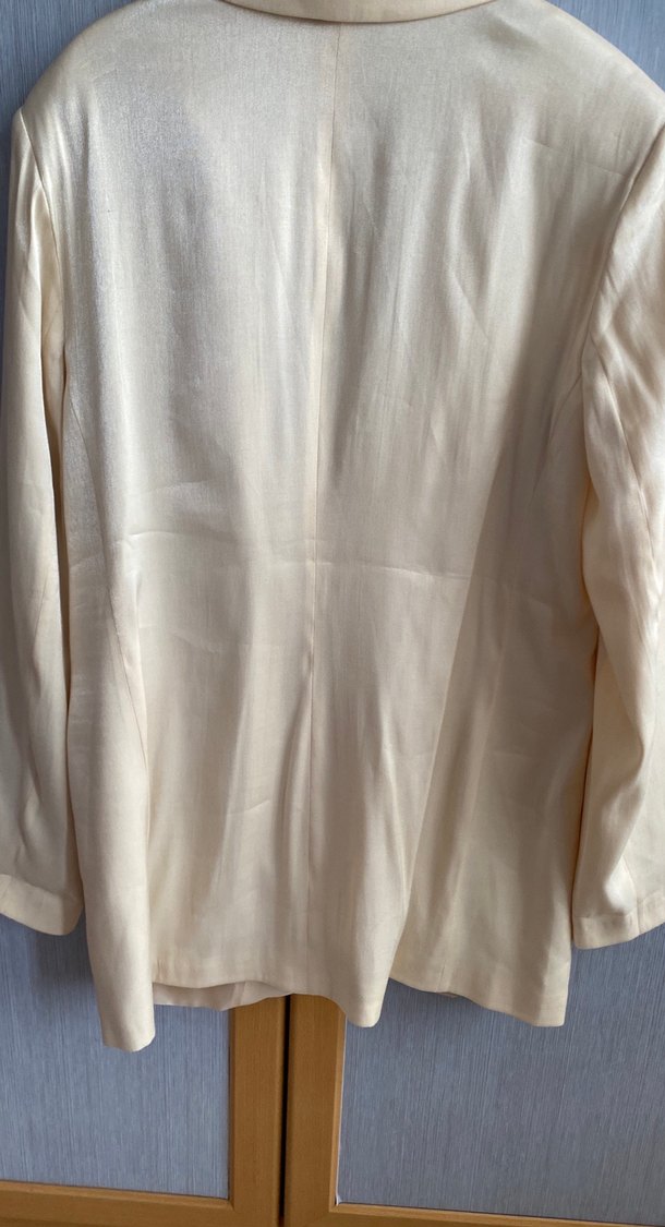 Düğmeli Bej Kadın Blazer Ceket - Görsel 3