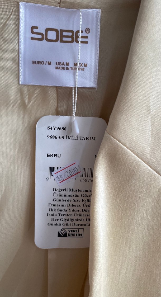 Düğmeli Bej Kadın Blazer Ceket - Görsel 2