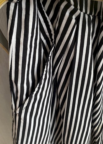 Sarı Düğmeli Çizgili elbise - Görsel 5