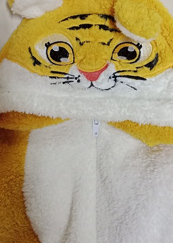 Hardal sarısı Bebek Peluş Tulum - Görsel 2