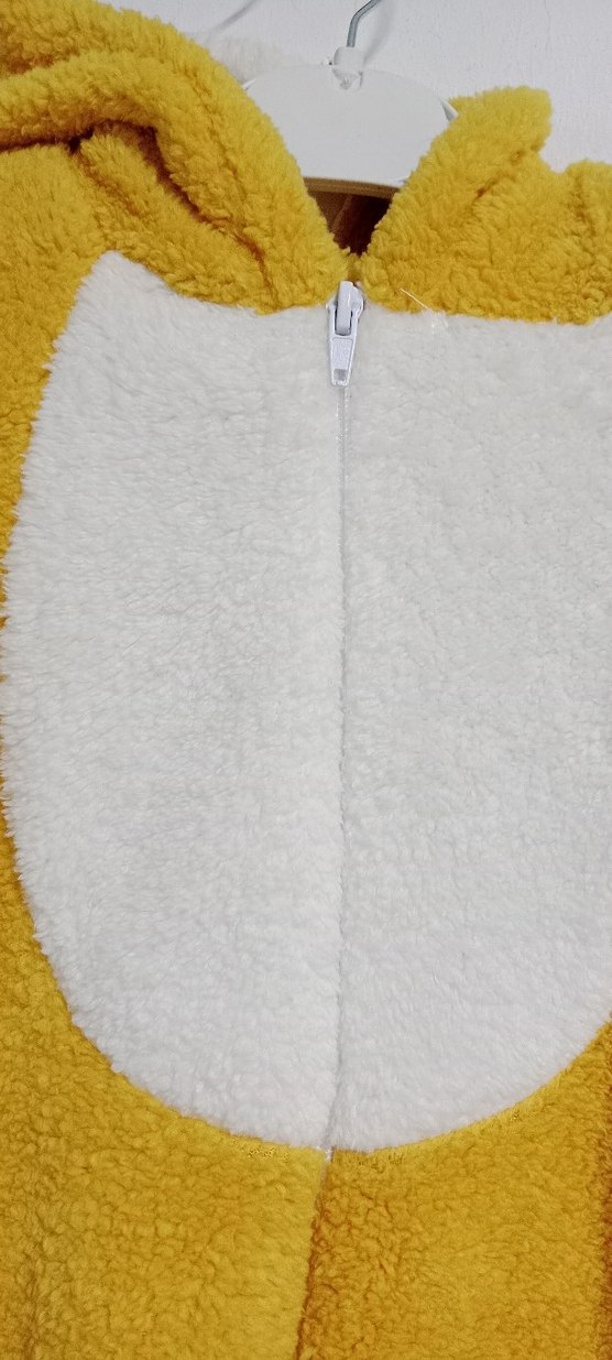 Hardal sarısı Bebek Peluş Tulum - Görsel 3