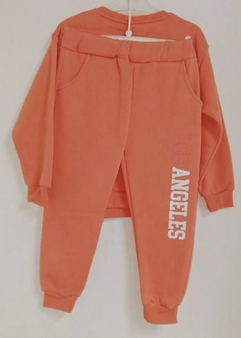 Pembe Baskılı Kız Sweatshirt ve Eşofman Takımı - Görsel 2