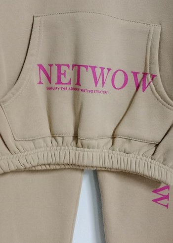 Bej Kız Çocuk Oversize Sweatshirt ve Eşofman - Görsel 2