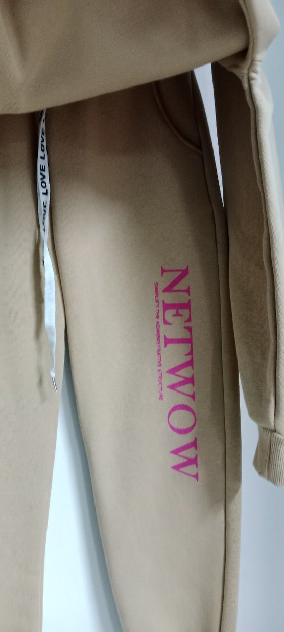 Bej Kız Çocuk Oversize Sweatshirt ve Eşofman - Görsel 4