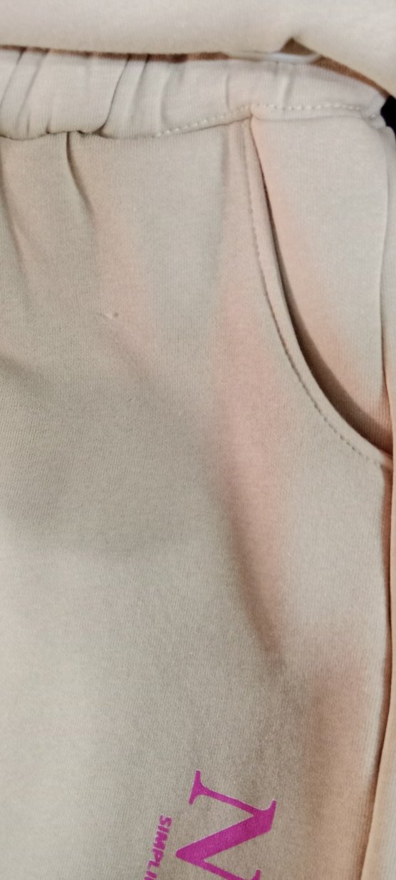 Bej Kız Çocuk Oversize Sweatshirt ve Eşofman - Görsel 3