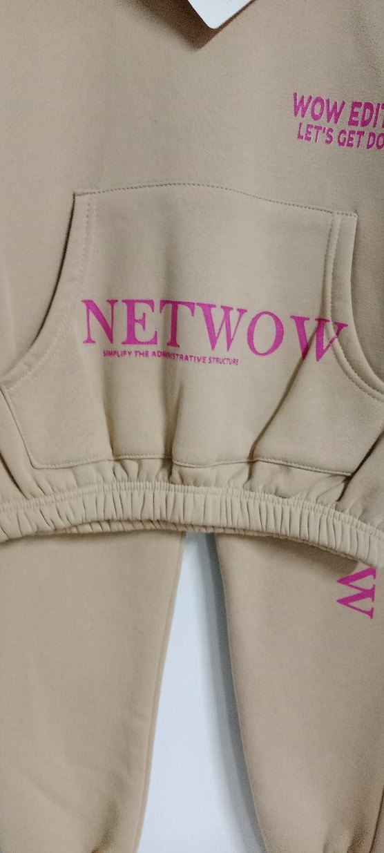 Bej Kız Çocuk Oversize Sweatshirt ve Eşofman - Görsel 2