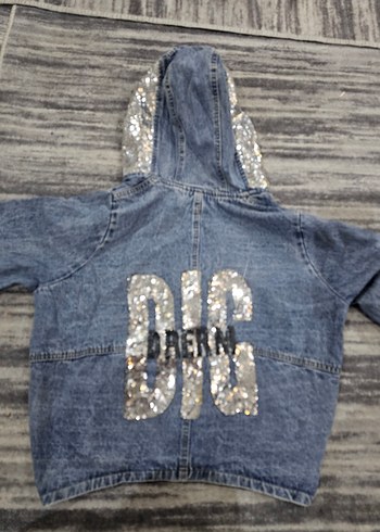 Kapüşonlu Mini Denim Ceket - Görsel 2