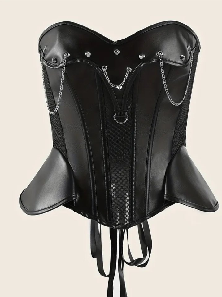 Siyah Gotik deri kostüm - Görsel 4