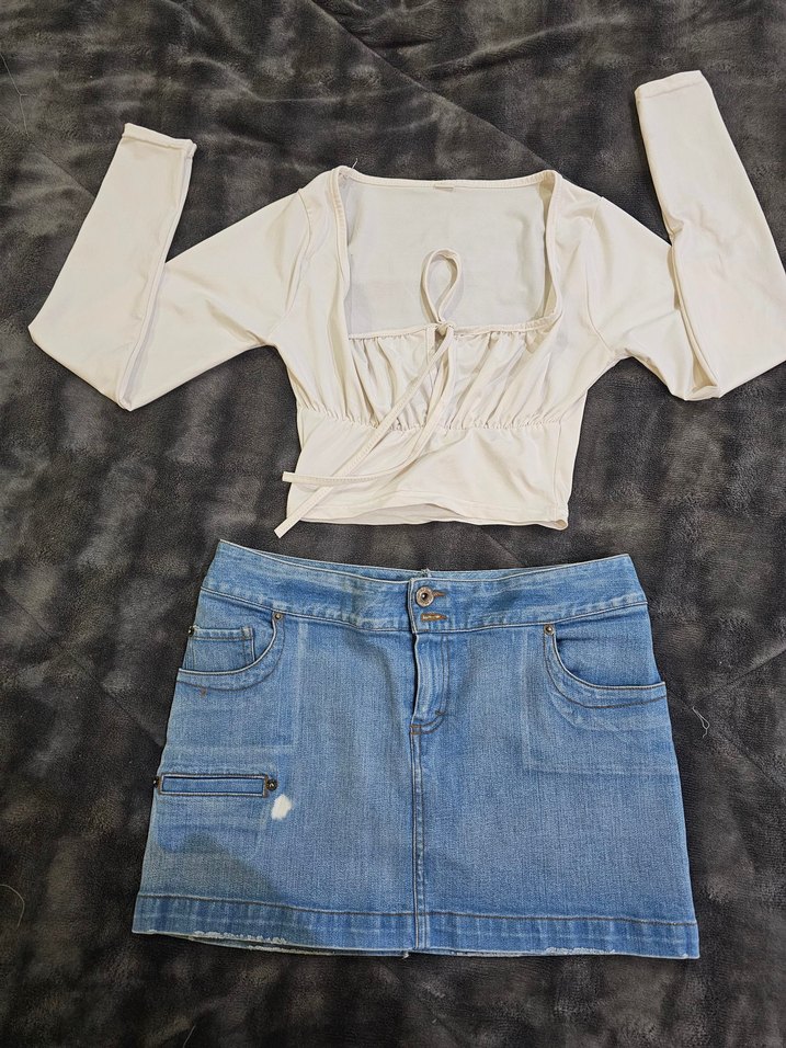 Mini Denim Etek takım - Görsel 2