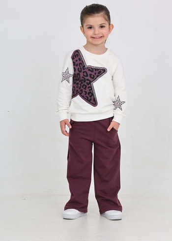 Renkli Bağcıksız Pembe Kız Eşofman takımı - Görsel 3