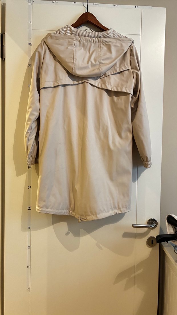 Bej Midi Deri Kadın Yağmurluk - Görsel 2