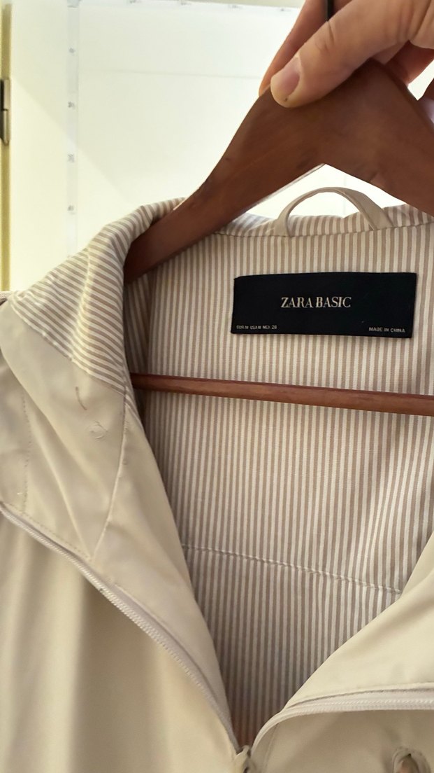 Bej Midi Deri Kadın Yağmurluk - Görsel 3