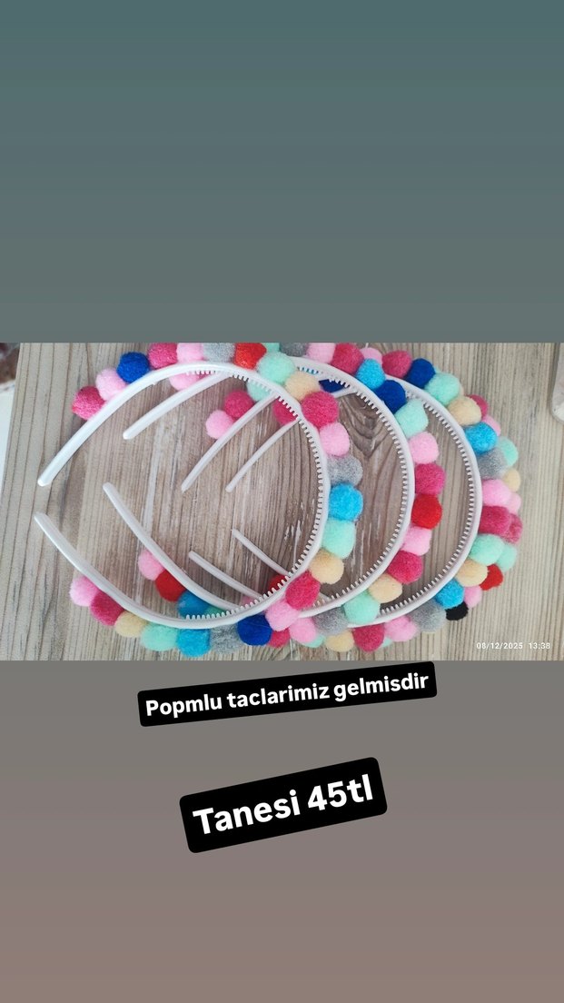 Renkli Tüylü Çocuk Saç Bandı - Görsel 2