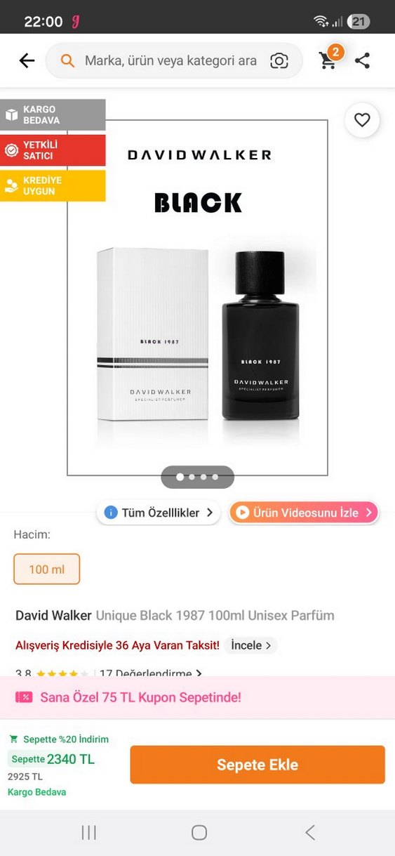 David Walker Yeşil Parfümü 100 ml - Görsel 2