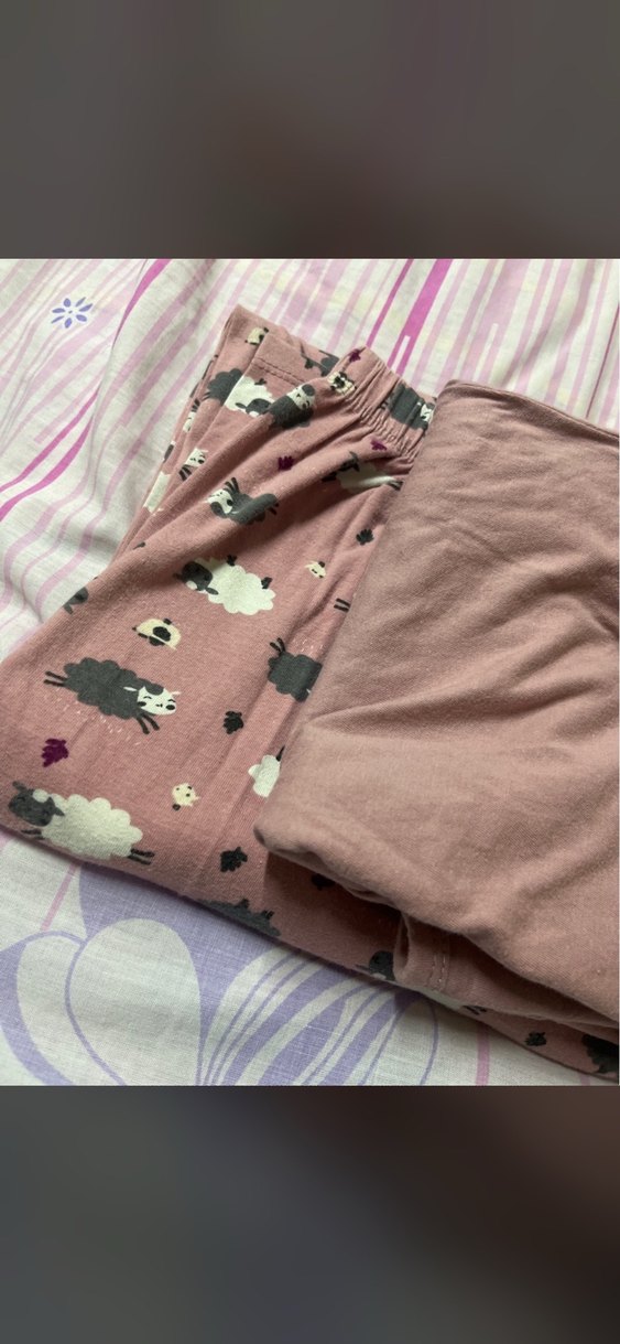 Pembe Baskılı Rahat Kadın Pijama Altı - Görsel 2