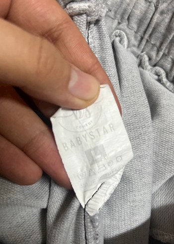 Düğmeli Nakışlı Gri bayan Eşofman Altı - Görsel 3