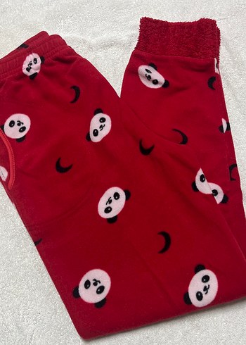 Kız Çocuk Kırmızı Panda Desenli Rahat Pantolon - Görsel 2