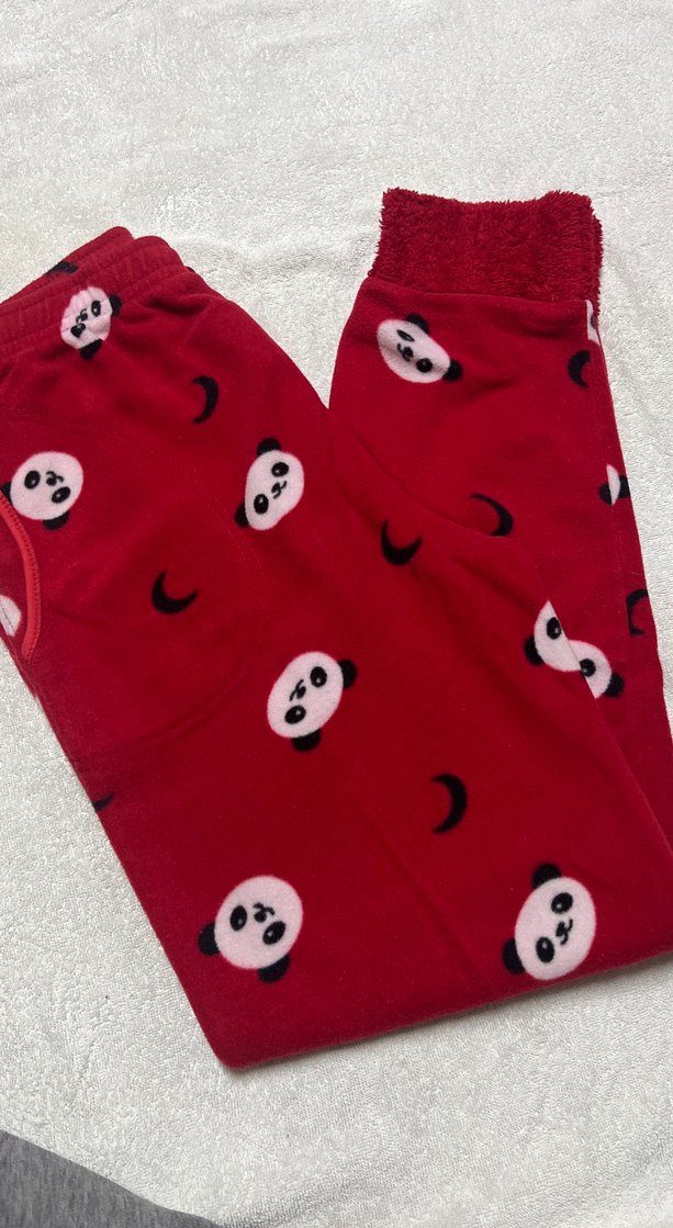 Kız Çocuk Kırmızı Panda Desenli Rahat Pantolon - Görsel 2