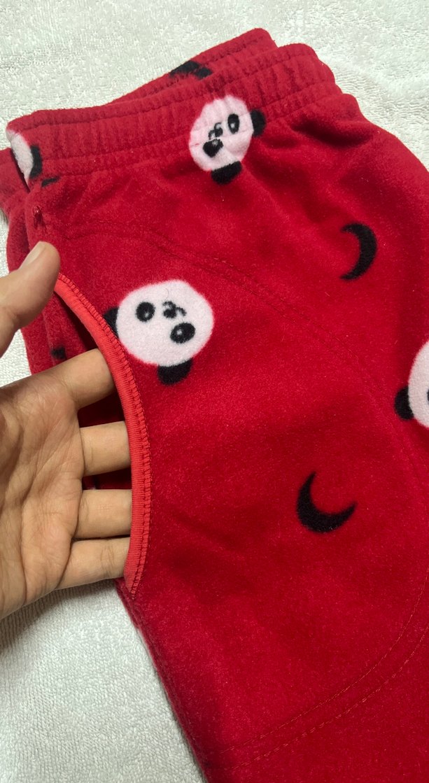 Kız Çocuk Kırmızı Panda Desenli Rahat Pantolon - Görsel 3