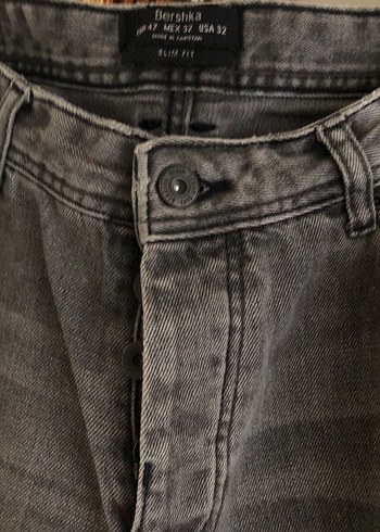 BERSHKA ERKEK GRİ ESKİTME JEAN PANTOLON (32) - Görsel 6