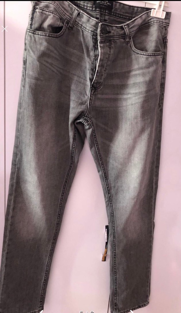 BERSHKA ERKEK GRİ ESKİTME JEAN PANTOLON (32) - Görsel 5
