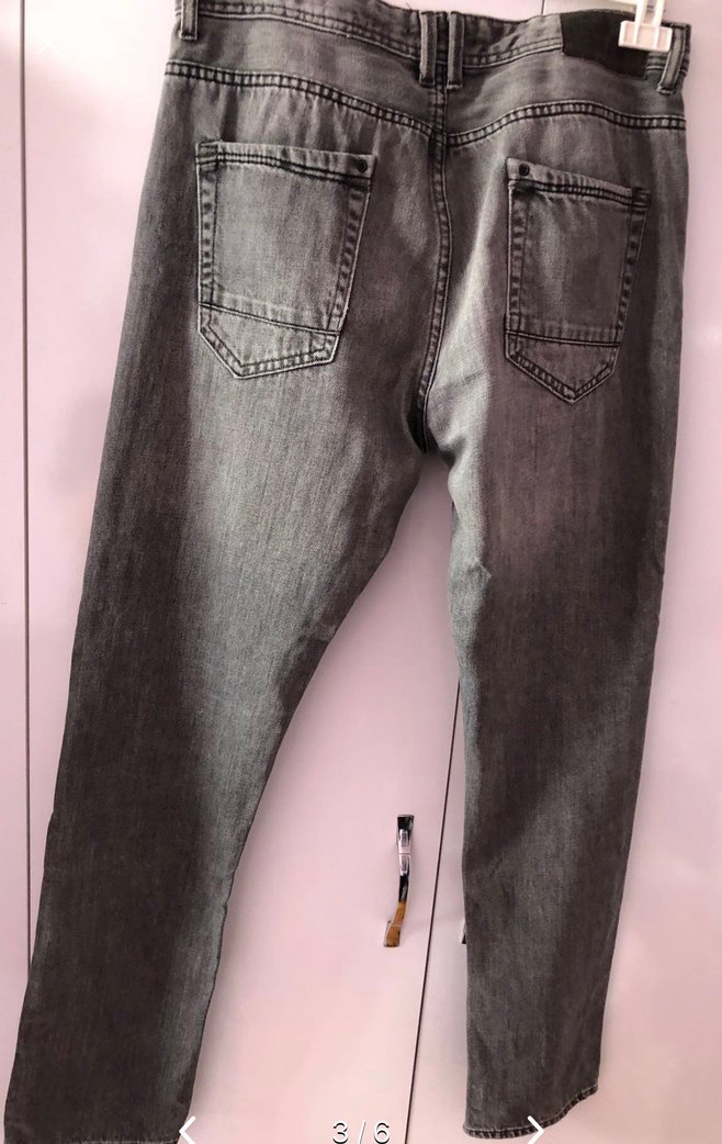 BERSHKA ERKEK GRİ ESKİTME JEAN PANTOLON (32) - Görsel 2
