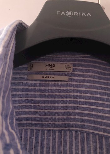 MANGO CASUAL SLIM FIT ÇİZGİLİ ERKEK GÖMLEĞİ (L) - Görsel 5