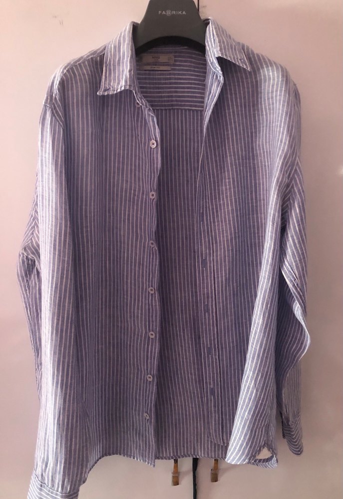 MANGO CASUAL SLIM FIT ÇİZGİLİ ERKEK GÖMLEĞİ (L) - Görsel 4