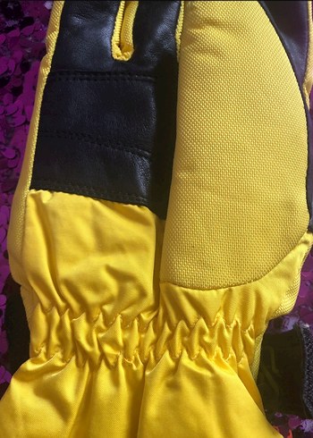 Erkek Sarı Kayak Eldiveni Velcro Bantlı - Görsel 4