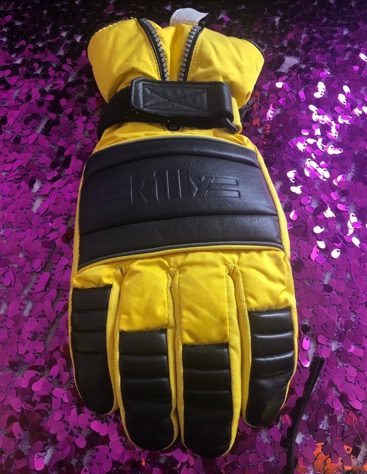 Erkek Sarı Kayak Eldiveni Velcro Bantlı - Görsel 3