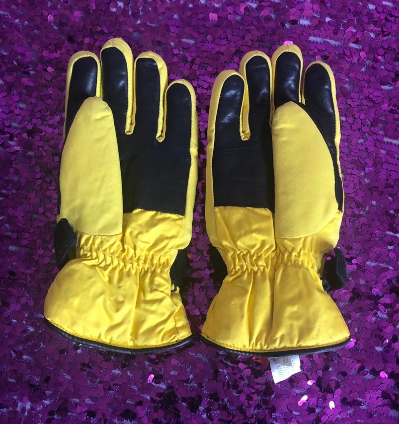 Erkek Sarı Kayak Eldiveni Velcro Bantlı - Görsel 2