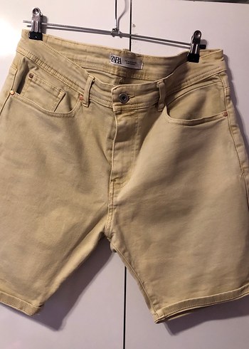 Zara Bej Kısa Denim Erkek Şort - Görsel 3