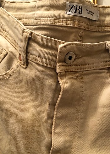 Zara Bej Kısa Denim Erkek Şort - Görsel 4