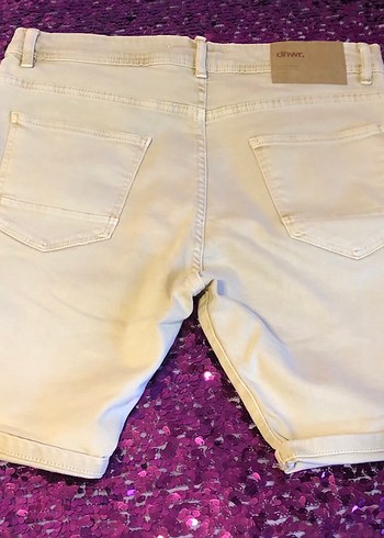 Zara Bej Kısa Denim Erkek Şort - Görsel 5