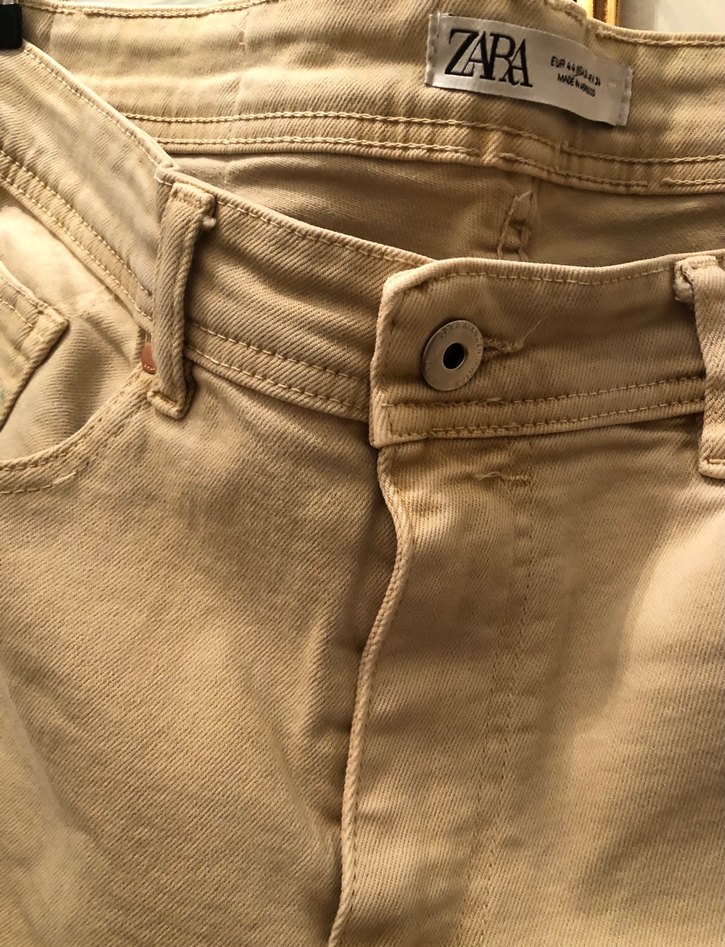 Zara Bej Kısa Denim Erkek Şort - Görsel 4