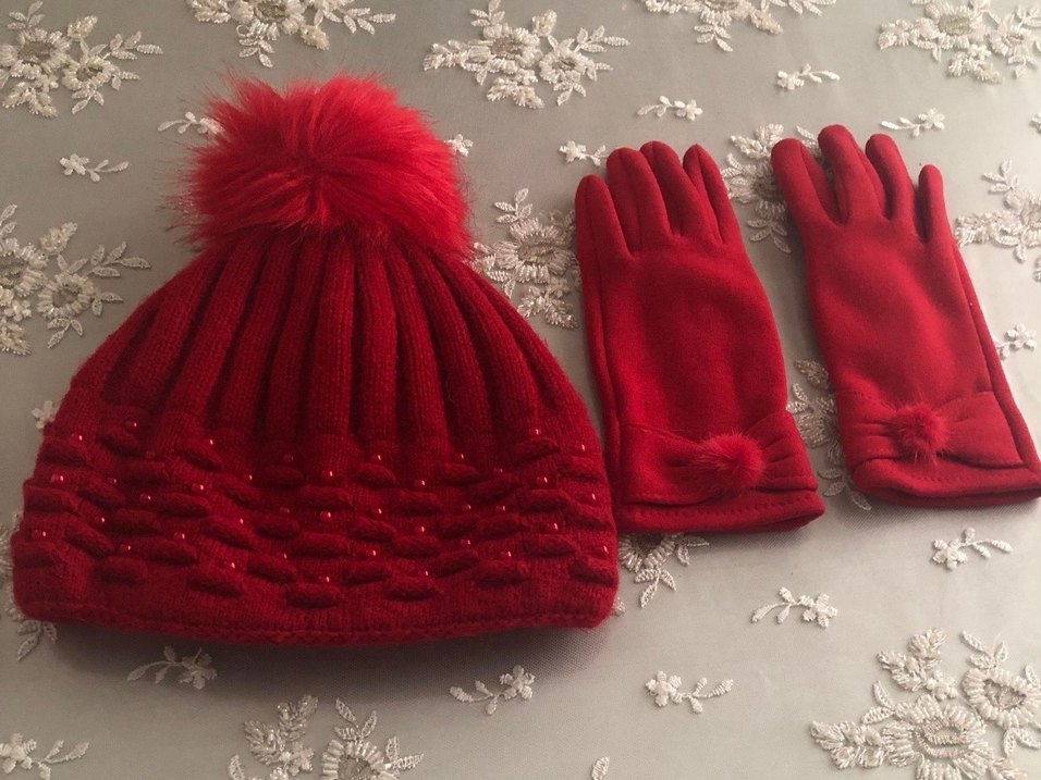 Kırmızı Örgü Kadın Bere - Görsel 2