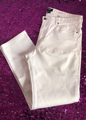 H&M Erkek Beyaz Jean Pantolon(34) - Görsel 5