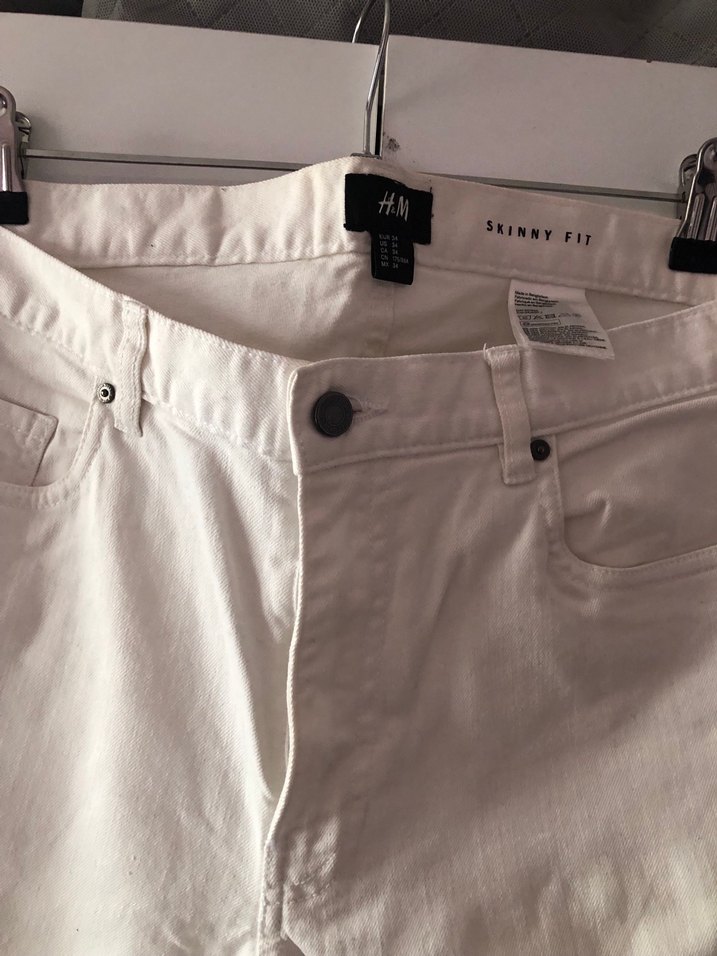 H&M Erkek Beyaz Jean Pantolon(34) - Görsel 3