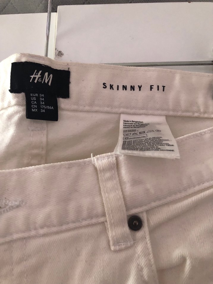 H&M Erkek Beyaz Jean Pantolon(34) - Görsel 4