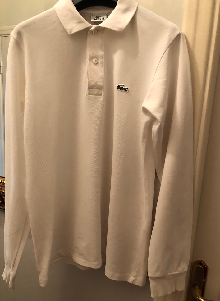 Lacoste Beyaz Uzun Kollu Polo Tişört - Görsel 5